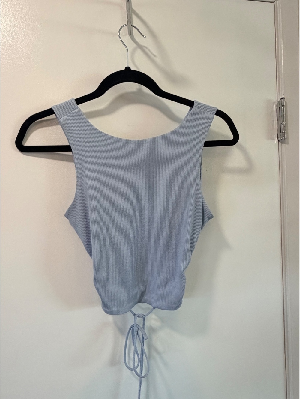 Nectar Clothing Blue Ribbed Open Back Tie Tank Top Women’s Medium Y2K